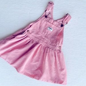 Osh Kosh pink corduroy skirted overalls 4 T